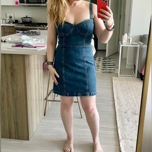 The Reformation Nikki Bustier Denim Minidress
